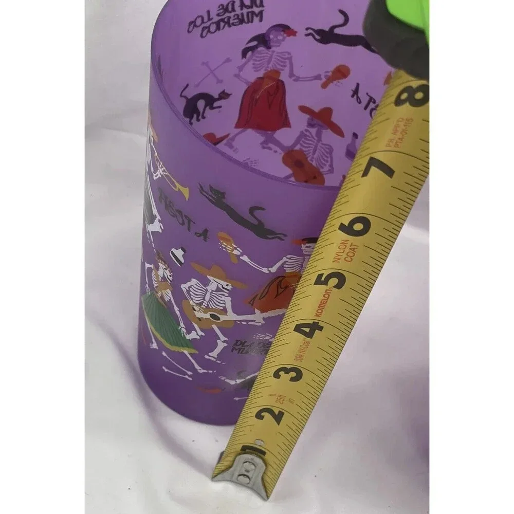 Halloween Dia De Los Muertos Cups Purple Set Of 4
